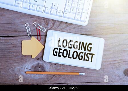 Conceptual caption Mudlogging Geologist. Business overview gather