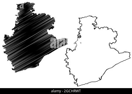 Province of Barcelona (Kingdom of Spain, Autonomous Community Catalonia) map vector illustration, scribble sketch Barcelona map Stock Vector