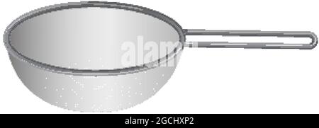 Kithen equipment with colander isolated on white background illustration Stock Vector
