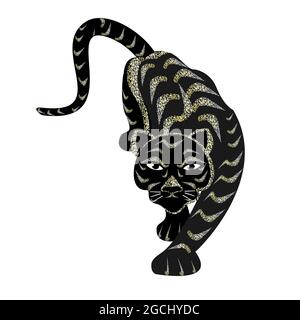 Tiger zodiac. Chinese new year 2022 year of the striped tiger . Vector illustration Stock Vector