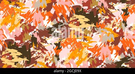 Trendy set of colorful minimalistic abstract hand painted illustrations. Seamless pattern abstract doodles various shapes. Great for design wall decor Stock Vector