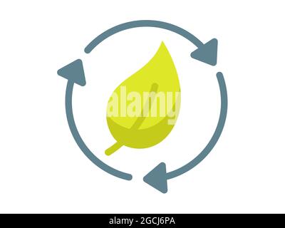 eco friendly leaf ecology bio energy single isolated icon with flat style vector illustration Stock Photo