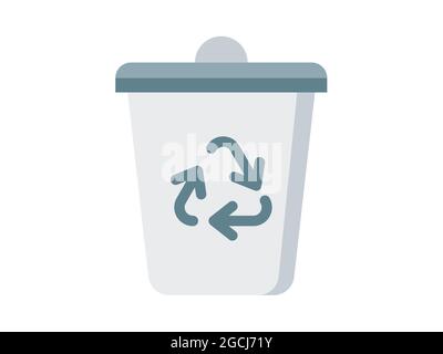 recycle bin trash waste recycling garbage single isolated icon with flat style vector illustration Stock Photo