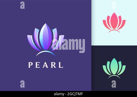 Jewelry or beauty logo in abstract pearl shape for spa or cosmetic Stock Vector