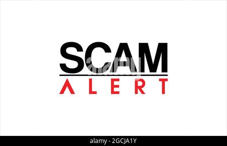 SCAM ALERT typography icon logo design illustration vector template Stock Vector