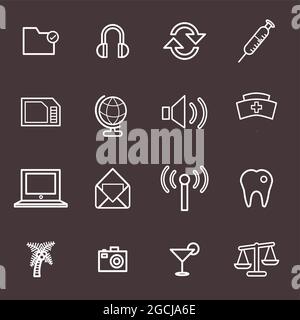 Vector UI Illustration Mixed Travel Medical Finance Concept Stock Vector