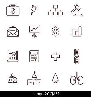 Vector UI Illustration Mixed Travel Medical Finance Concept Stock Vector