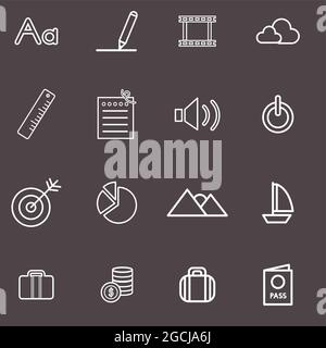 Vector UI Illustration Mixed Travel Medical Finance Concept Stock Vector