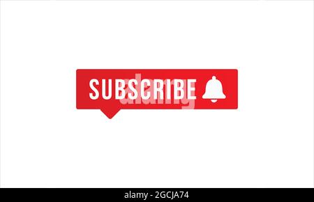 Bell Icon with subscribe button banner  icon logo design illustration symbol Stock Vector