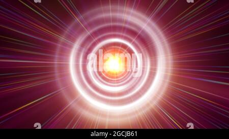 rings light ray Orb neon ray light illustration Stock Photo