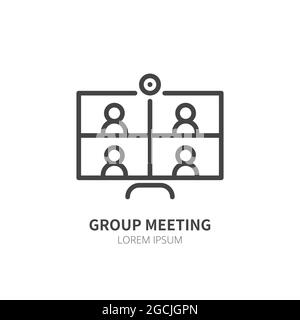 Vector element. Laptop, computer, chatting, conferencing isolated Stock Vector