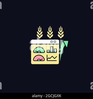 Crop and soil monitoring and management RGB color icon Stock Vector ...