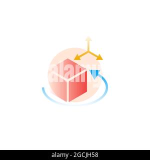 3d files. Vector icon in gradient style Stock Vector