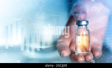 vaccine in doctor's hand close up concept vaccination, inoculation Stock Photo