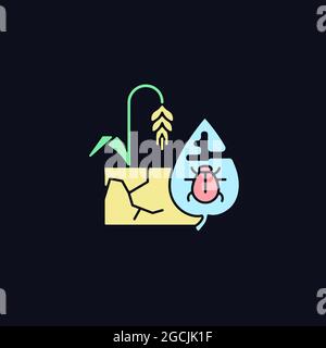 Production risks RGB color icon for dark theme Stock Vector