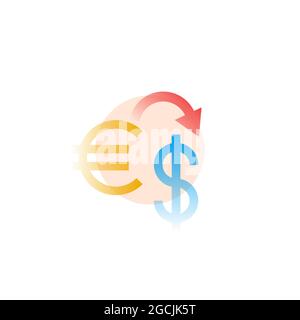 Currancy exchange. Vector icon in gradient style Stock Vector