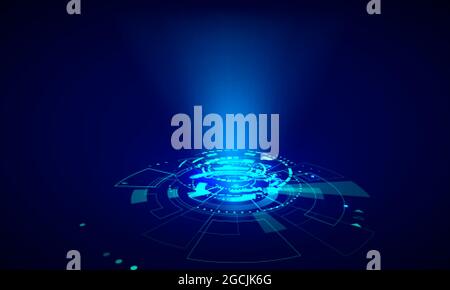 Futuristic HUD elements. Abstract hi-tech circle. Hologram UI elements virtual reality. Sci fi futuristic User Interface. Vector illustration Stock Vector