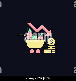 Marketing risks RGB color icon for dark theme Stock Vector