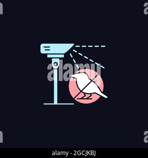 Laser scarecrows RGB color icon for dark theme Stock Vector