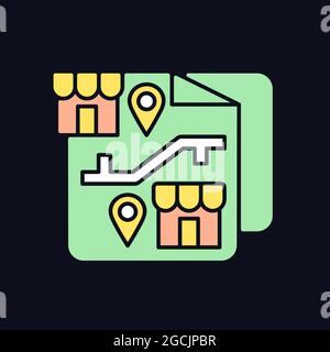 Franchising RGB color icon for dark theme Stock Vector