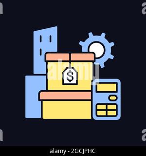 Assets management RGB color icon for dark theme Stock Vector