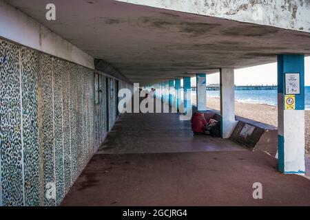 Bottle Alley Lower deck promenade Hastings Stock Photo