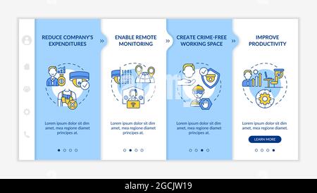 Cameras for business onboarding vector template Stock Vector