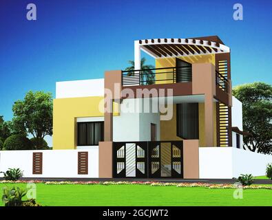 https://l450v.alamy.com/450v/2gcjwt2/3d-rendering-of-a-house-with-an-abstract-exterior-design-2gcjwt2.jpg