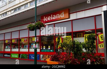 Iceland shop and logo seen Bognor Regis, UK. Stock Photo