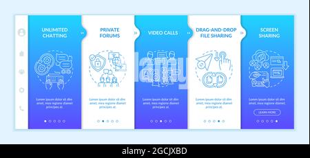 Business messaging option onboarding vector template Stock Vector
