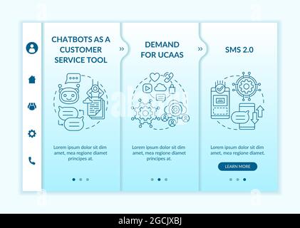Messaging software trend onboarding vector template Stock Vector