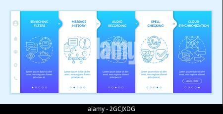 Best messaging feature onboarding vector template Stock Vector
