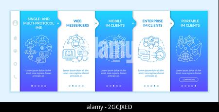 Instant messaging software types onboarding vector template Stock Vector