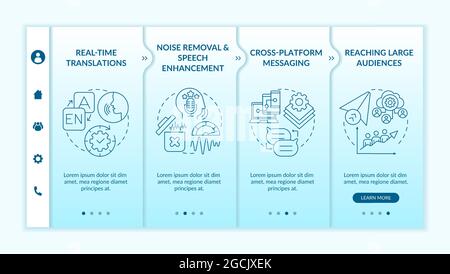 IM advanced feature onboarding vector template Stock Vector