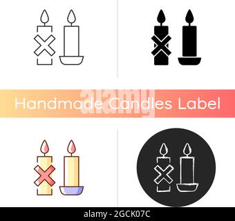 Use candleholder manual label icon Stock Vector