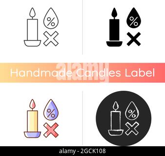 Keeping candles in dry spot manual label icon Stock Vector