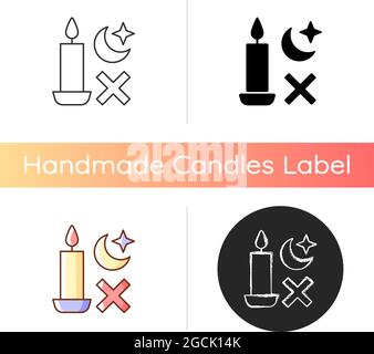 Never use candle while sleeping manual label icon Stock Vector
