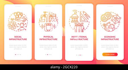 City infrastructures onboarding mobile app page screen Stock Vector