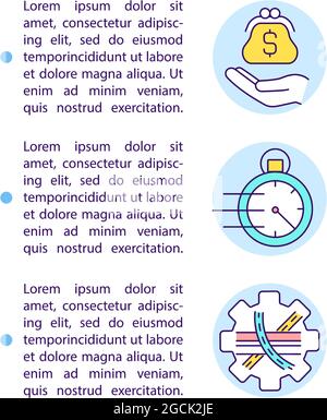 Benefits of smart transport concept line icons with text Stock Vector