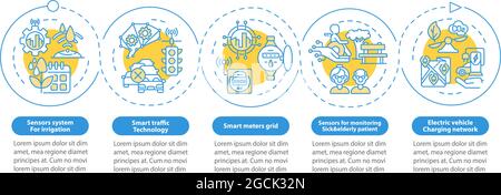 Smart city projects vector infographic template Stock Vector