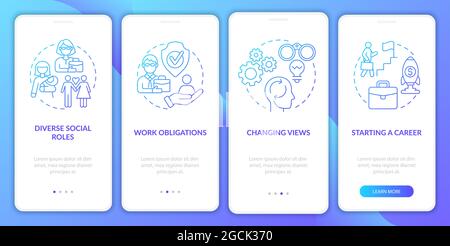 Social activity onboarding mobile app page screen Stock Vector