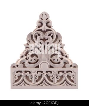 Stone carving of seamless motif pattern isolated on white background Stock Photo