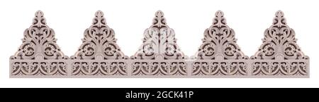 Stone carving of seamless motif pattern isolated on white background Stock Photo