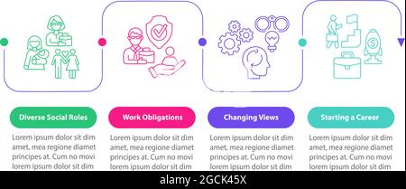 Diverse social roles vector infographic template Stock Vector