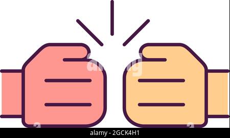 Rivalry sign RGB color icon Stock Vector