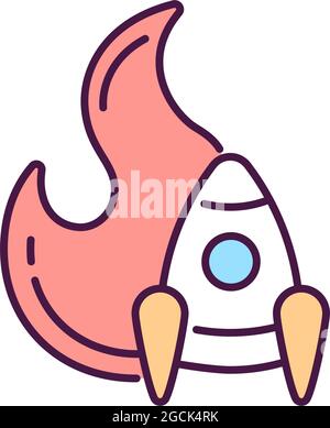 Start up launch RGB color icon Stock Vector