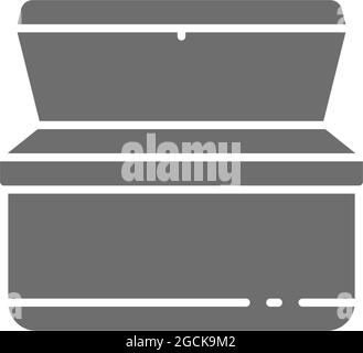 Vector ice cream chest freezer grey icon. Stock Vector