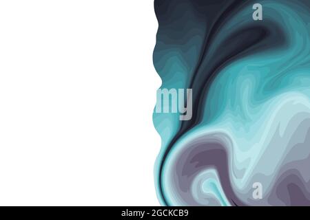 Fluid art. Modern artwork background. Mixture of acrylic paints. Abstract liquid painting marble texture, colorful gradient waves. Vector design for Stock Vector