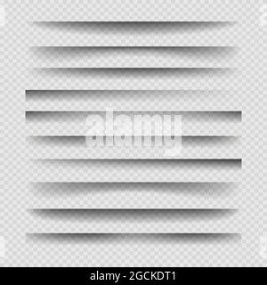 Transparent divider shadows Stock Vector