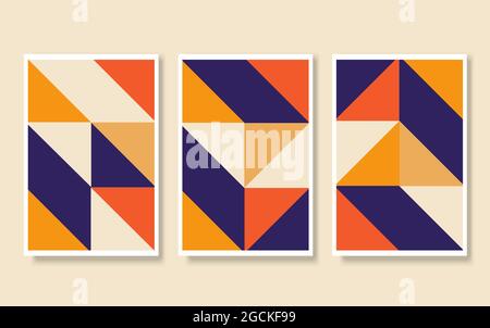 Set of art works in Bauhaus style Stock Vector
